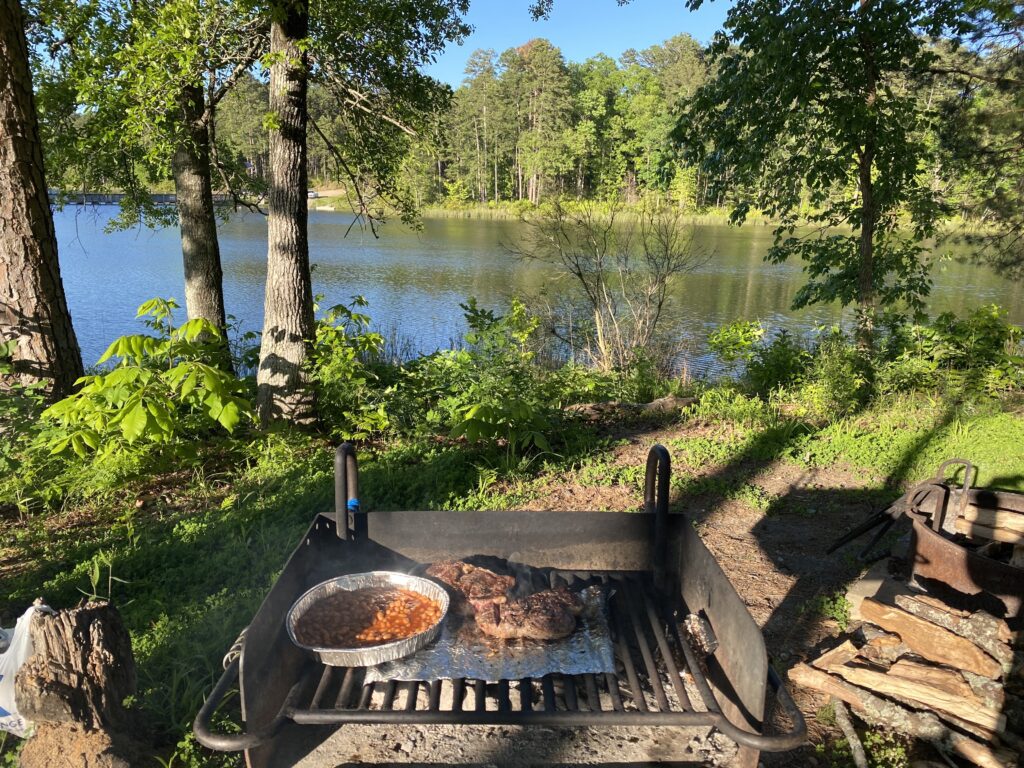 steak on grill